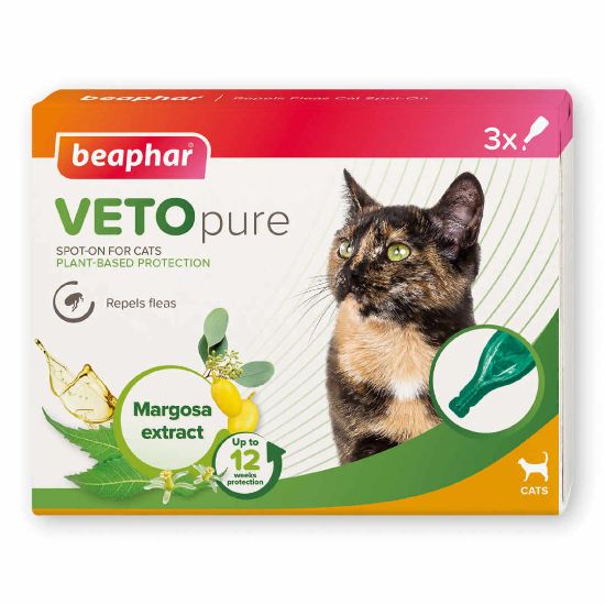 Beaphar Cat Spot On Repels Fleas - Капки против бълхи за котки и котенца над 12 седмици, 3 пипети